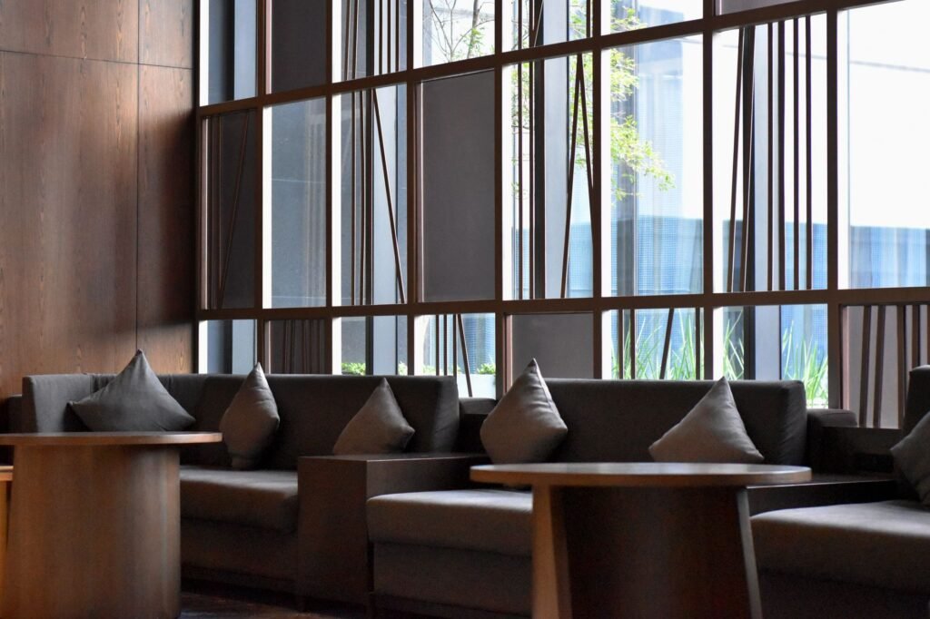 Quiet hotel lounge interior suitable for a discreet meeting in Ibadan
