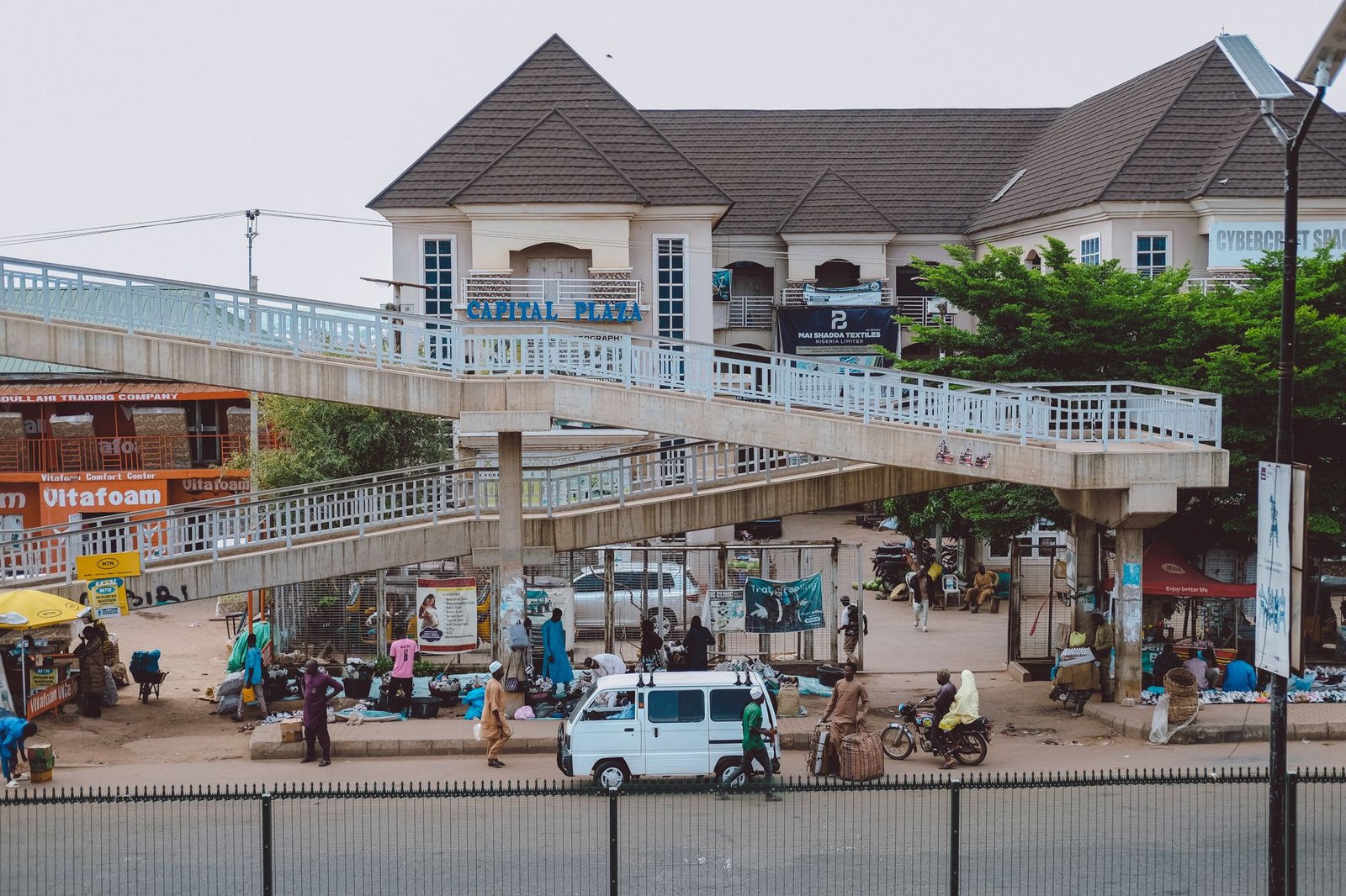 Quiet street in a northern Nigerian town in the late afternoon light